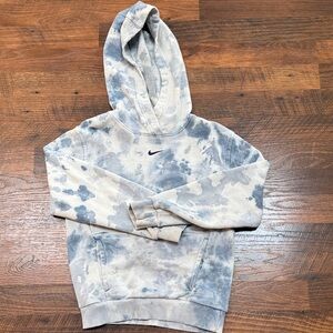 Nike Blue and Cream Tie-Dye Hoodie